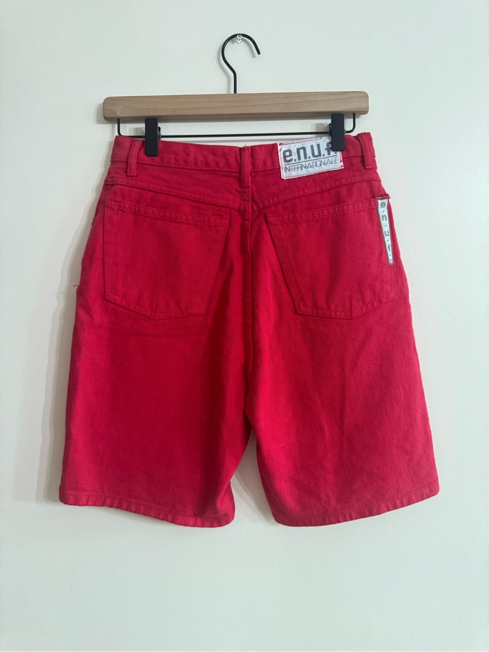 vintage e.n.u.f. red denim shorts - Picture 2 of 6